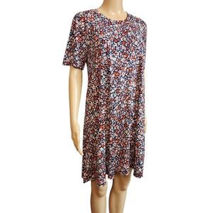 BCBGeneration Floral Flowy Short Sleeve Stretchy Shift Dress Size M